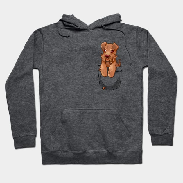 Pocket Cute Welsh Terrier dog Hoodie by TechraPockets